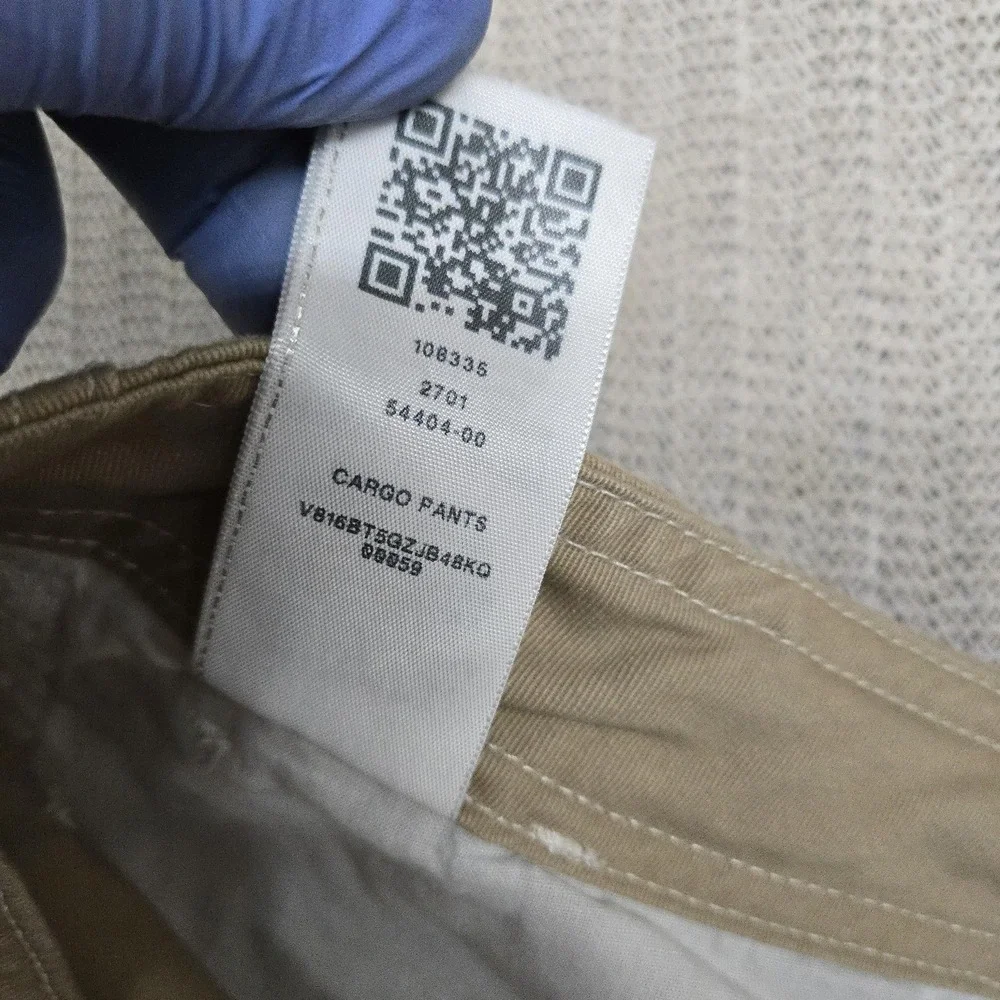 True Religion Cargo Pants Mens 32x32 Beige Canvas Logo Pockets Casual Workwear